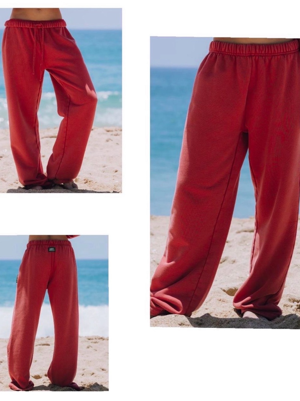 Daily Drills Red Wide-Leg Sweatpants with Elastic Waist XS/S New